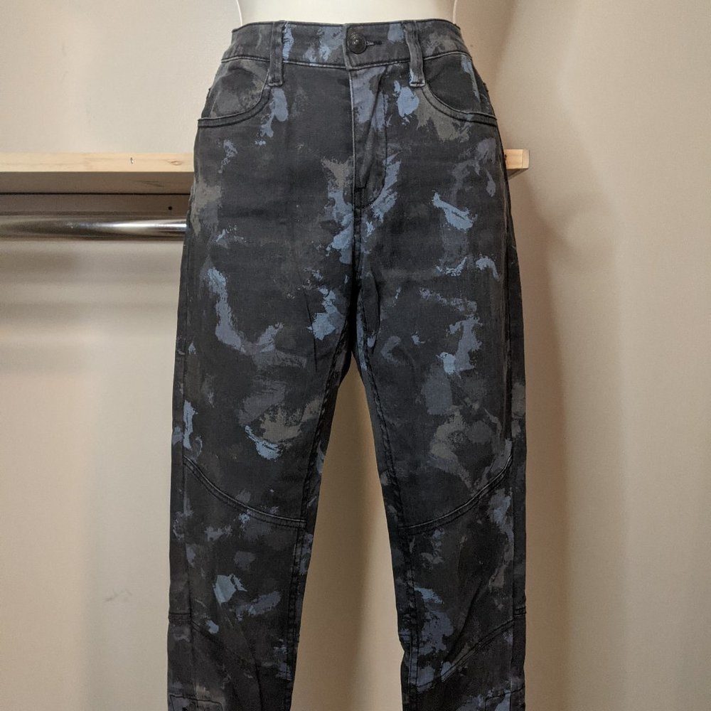 H&M L.O.G.G. Multi Blue Fitted Jeans with Lace-up Detail